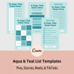 Pin, Story, Reel, TikTok - Lists - AquaTeal