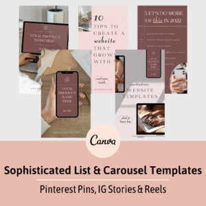 Sophisticated Pinterest Pin, Story, Reel List Templates